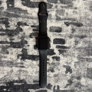 Black Apple Smartwatch with Silicone Band